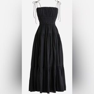 NWT J. Crew Black Clio dress in textured cotton gauze XXL